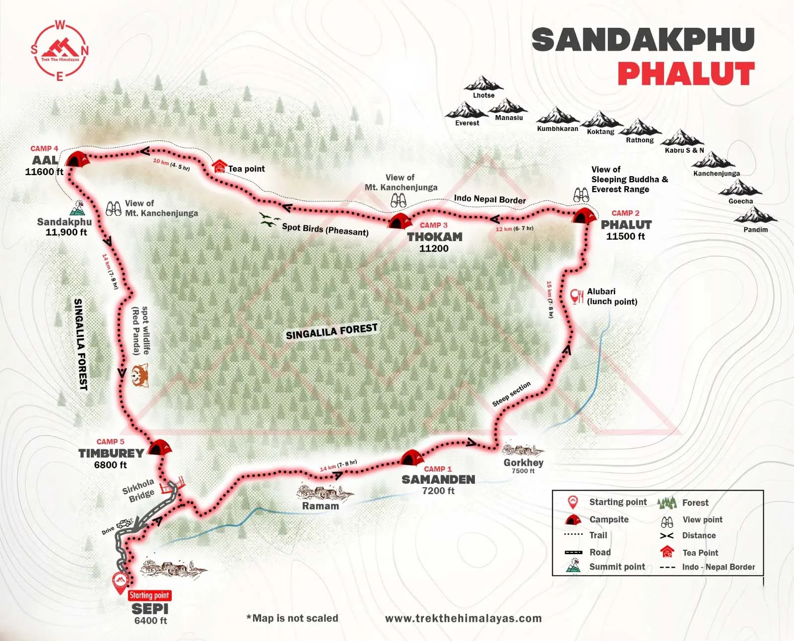 Sandakphu Trek Maps